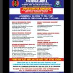 NIGERIAN ARMY COLLEGE OF ENVIRONMENTAL SCIENCE TECHNOLOGY (NACEST) ANNOUNCES ADMISSION APPLICATION FORM FOR 2021/2022 ACADEMIC SESSION