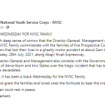 FIVE CORPS MEMBERS DIE IN A FATAL ACCIDENT