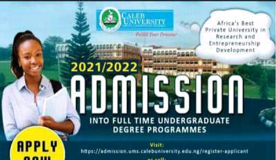 CALEB UNIVERSITY ANNOUNCES SALES OF 2021/22 POST UTME FORM