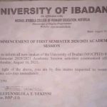 MICHAEL OTEDOLA COLLEGE OF PRIMARY EDUCATION ( AFFILIATED WITH UNIVERSITY OF IBADAN)  (UI) ISSUES IMPORTANT NOTICE ON COMMENCEMENT OF FIRST SEMESTER 2020/2021 ACADEMIC SESSION