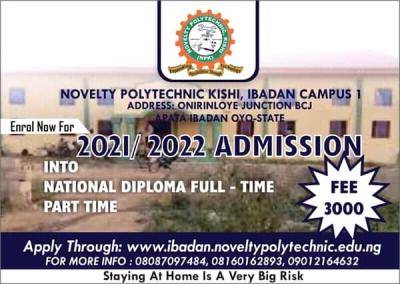NOVELTY POLYTECHNIC KISHI, IBADAN RELEASES (ND) ADMISSION FORM FOR  2021/2022 ACADEMIC SESSION
