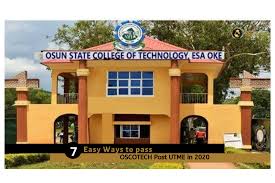 OSUN STATE COLLEGE OF TECHNOLOGY {OSCOTECH} RELEASES ND DAILY PART-TIME ADMISSION FORM FOR 2021/2022 SESSION