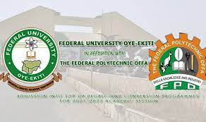 FEDERAL UNIVERSITY OYE-EKITI  (OFFA POLY STUDY CENTRE) TOP-UP CONVERSION SCREENING, 2021/2022