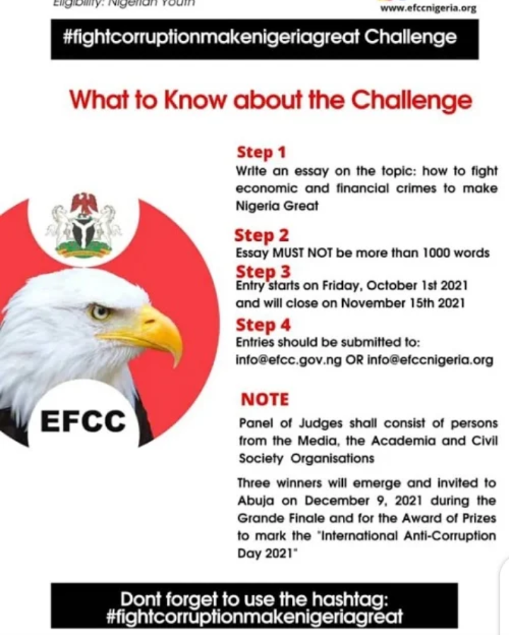 2021 EFCC ESSAY COMPETITION FOR YOUNG NIGERIANS