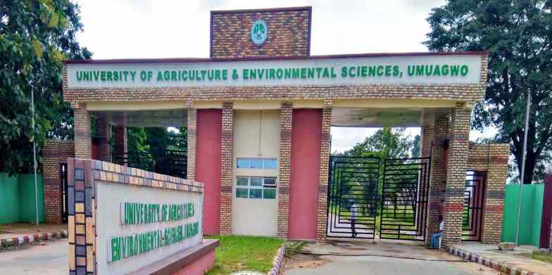 UNIVERSITY OF AGRICULTURE AND ENVIRONMENTAL SCIENCES, IMO RELEASES POST-UTME/DE ADMISSION FORM FOR 2025/2026 ACADEMIC SESSION