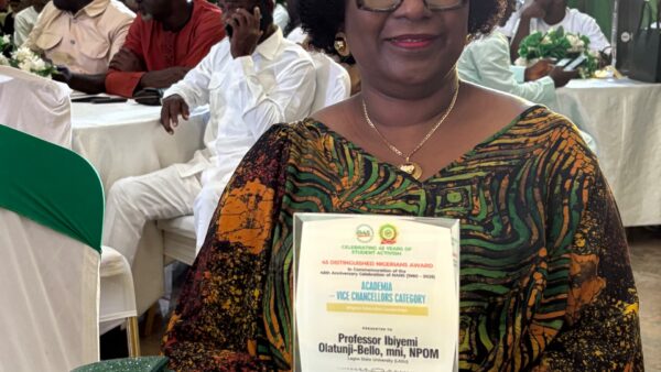 NANS HONOURS LASU VC, PROF. OLATUNJI-BELLO AT 45TH ANNIVERSARY CELEBRATION