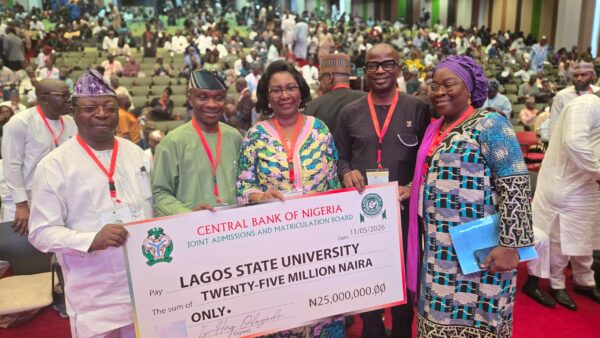LASU WINS N25 MILLION JAMB NATIONAL ADMISSIONS PERFORMANCE AWARD